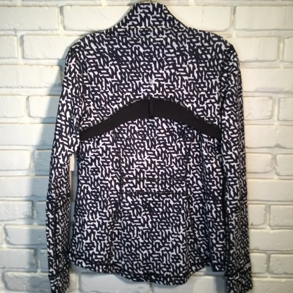 Lululemon Define Jacket Black/White abstract print 10